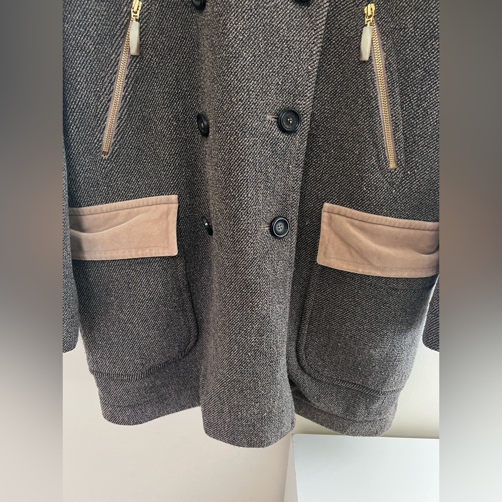 Vintage Escada brown Double-Breasted Pea Coat - Picture 2 of 15